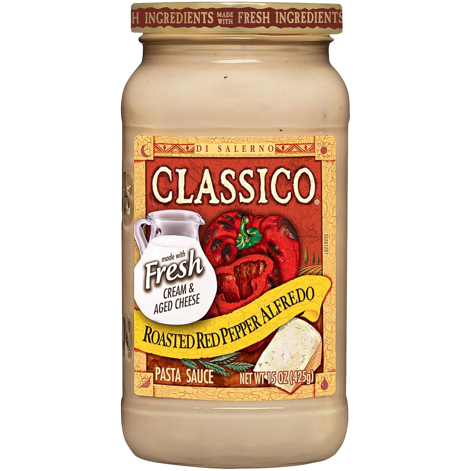 Amazon Com Classico Roasted Red Pepper Alfredo Pasta Sauce 15 Oz Jar Prime Pantry