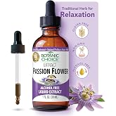 Botanic Choice Passion Flower Liquid Extract, Classic Calming Herb | Traditional Herbal Passion Flower Liquid Extract, Alcohol-Free; 1 fl oz. Well-known for Calm and Relaxation Support