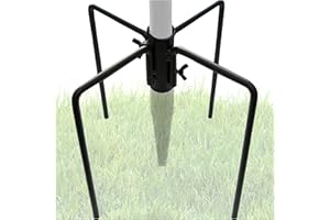 Gray Bunny Bird Feeder Pole Stand With 4 Prongs for 1/2" or 3/4" Poles, Wind Spinner Replacement, Stabilizer, Birdhouse Base