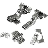 Blum Clip top BLUMOTION Soft Close Hinges, 110 Degree, Self Closing, Frameless, with Mounting Plates and Hinge Cover Plates (Inset - 8 Pack (4 Pair))