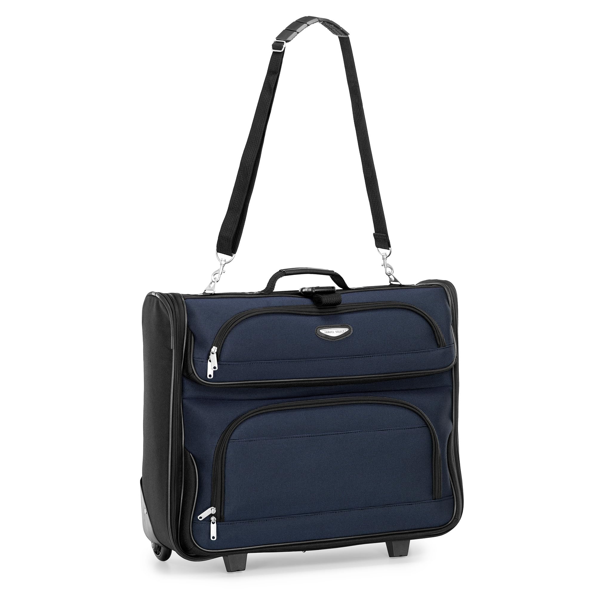 Travel Select Amsterdam Business Rolling Garment Bag, Softside Expandable Rolling 2-Wheeled Suit Carrier, Navy, One Size