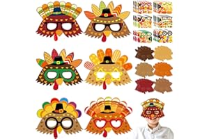 Fancy Land Thanksgiving Turkey Masks Craft for Kids Make Your Own Turkey Mask DIY Fall Craft Kits for Thanksgiving Party Supplies Autumn Fall Art Projects 24 Sets