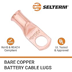 SELTERM 10pcs 2 AWG - 3/8" Stud - Battery