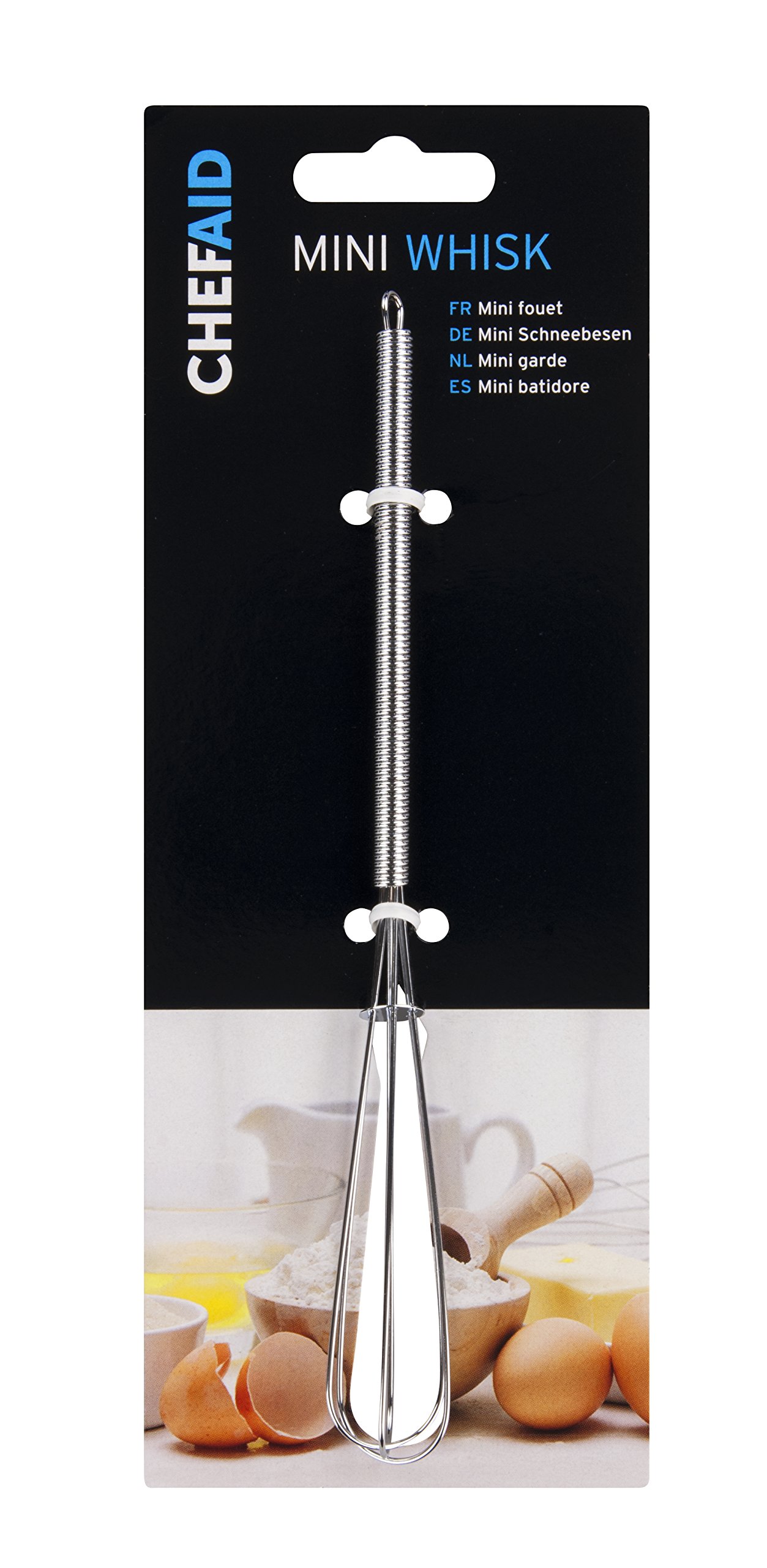 Chef Aid Mini Whisk, Silver, 2.4 x 8 x 21.8 cm