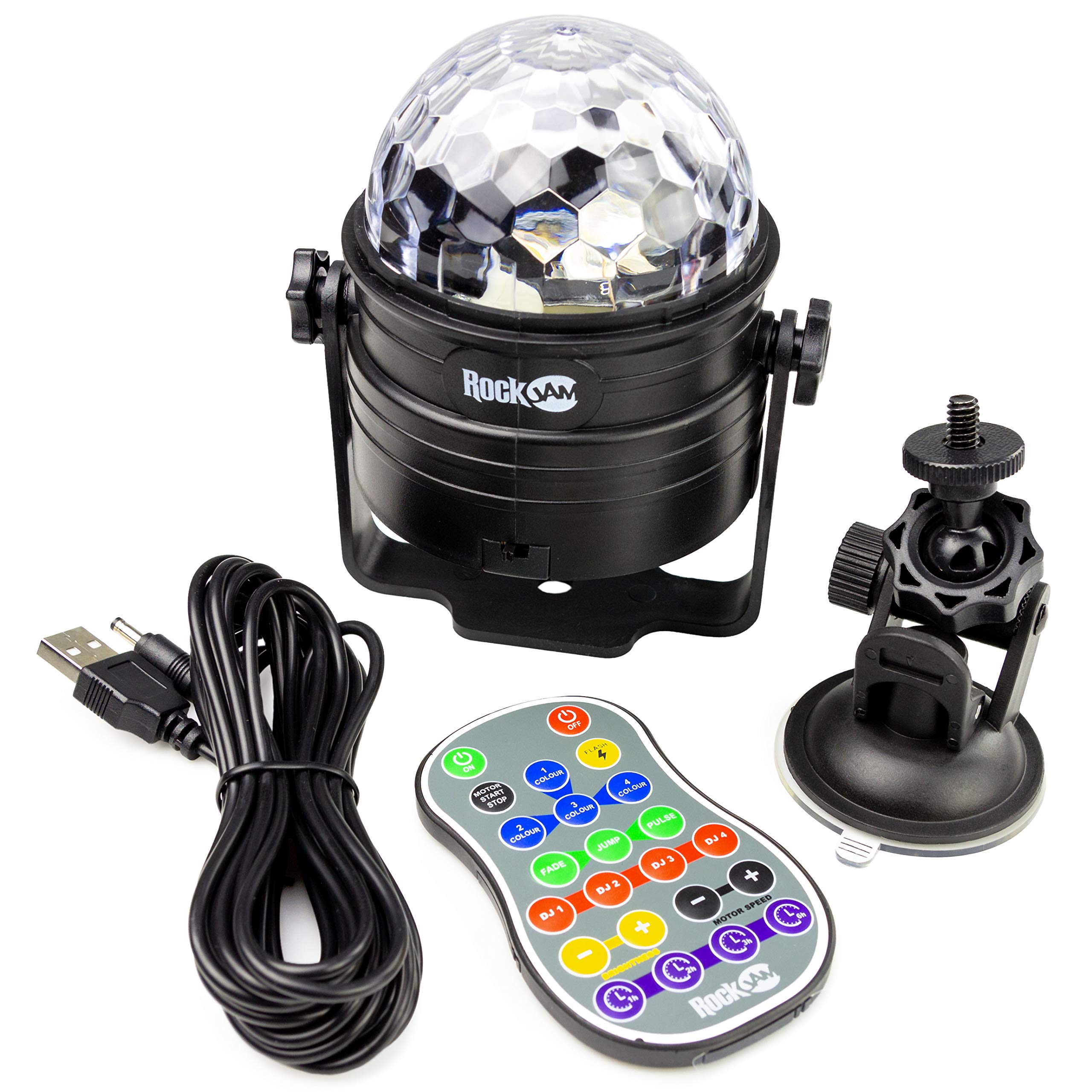 RockJam Wireless Rechargeable 6Watt LED Disco Lights with Remote Control