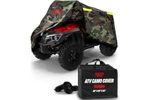 Badass Moto Camo ATV Covers Waterproof Outdoor Heavy Duty, Rip-Resistant, Night-Reflective Quad Cover w/Advanced Waterproofing, Easy-Access Zipper and Vents Four Wheeler Accessories - Camo Medium 85"