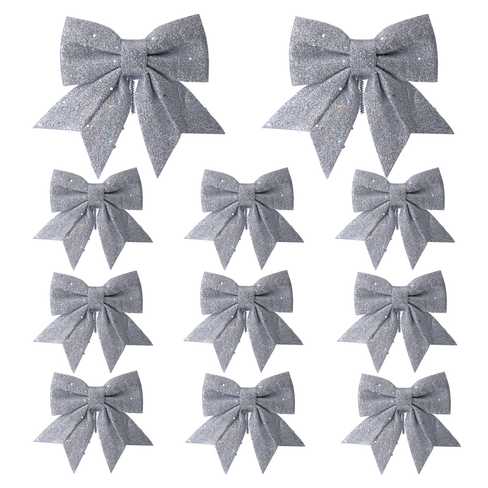 YY-JUNYING 12Pcs Christmas Tree Bows,Red Bows for Christmas,Tree Xmas Decorative Bows Ornaments Bows for Christmas tree Decorations for Home Christmas Party, 5.5 in