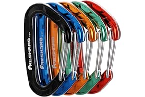 FresKaro 15kN-3372lbs Heavy Duty Wiregate Carabiners, Reliable Time-Tested Stainless Steel Spring Gate, for Camping, Hiking, Hammocks, Backpacking, Dog Leash etc., 3.15inch