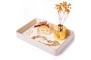 ZHEM Perfume Tray for Women Valet Tray Night Stand Bedside Organizer| Perfume Organizer Catchall| Perfume Trays for Dresser Vanity Tray for Dresser Countertop| Perfume Holder