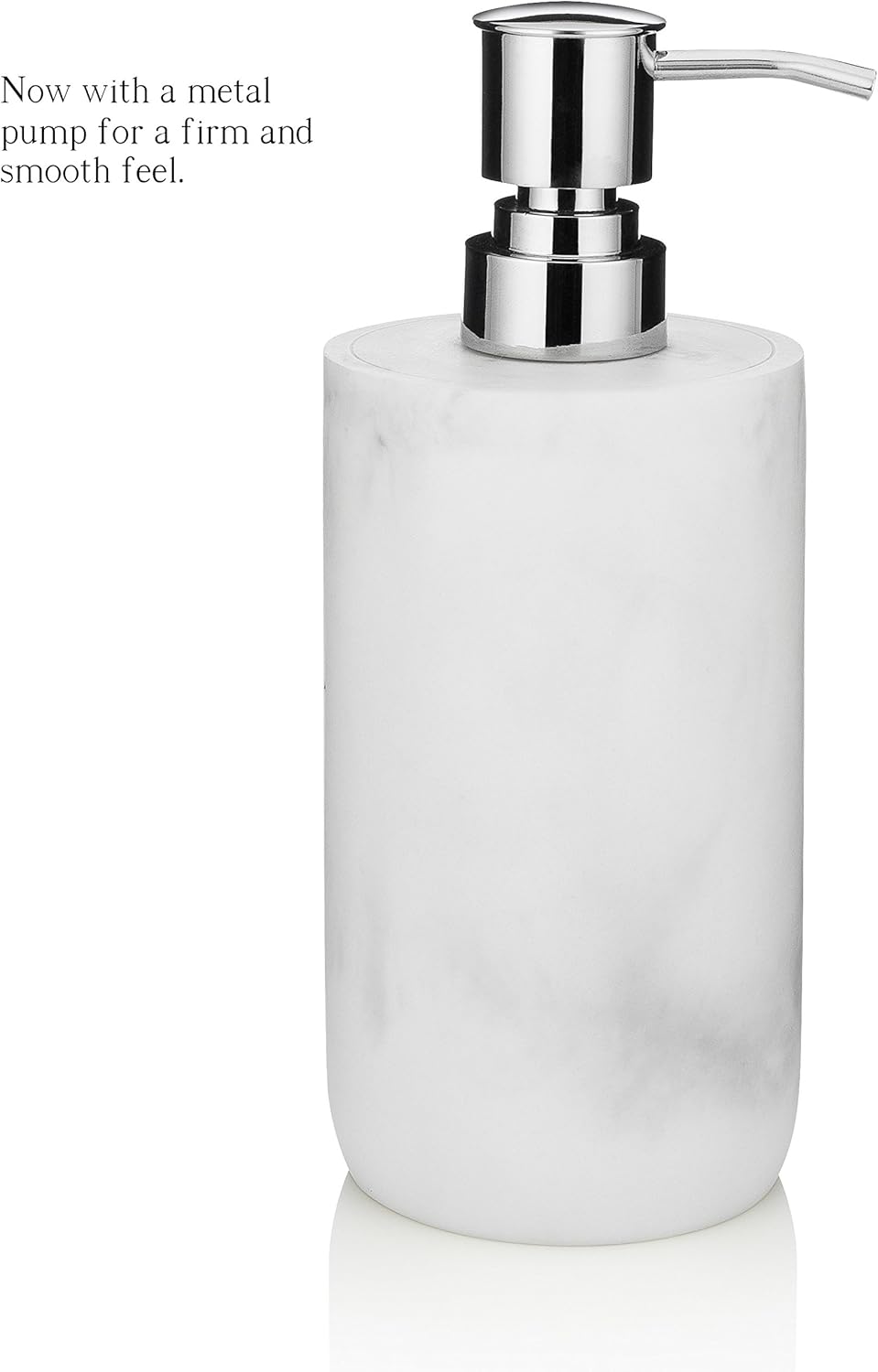 Essentra Home Blanc Collection White Liquid Soap Dispenser with Metal Pump for Bathroom, Bedroom or Kitchen. Also Great for Hand Lotion and Essential Oils.: Home & Kitchen