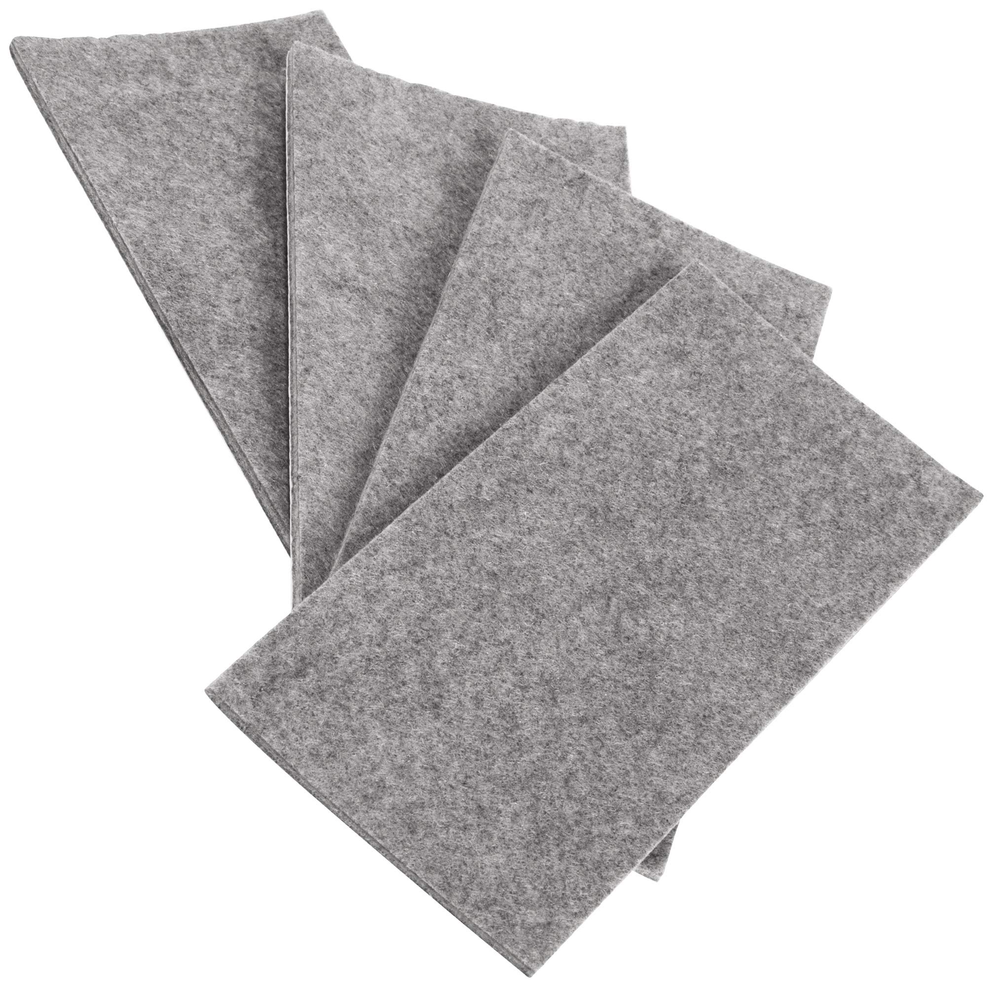 Adsamm® / 4 x self-adhesive Felt Sheets/Grey / 3.15x7.09'' (80x180 mm) / rectangular / 0.138'' / 3.5 mm thick stick-on furniture felt glides/Furniture & Chair Glides