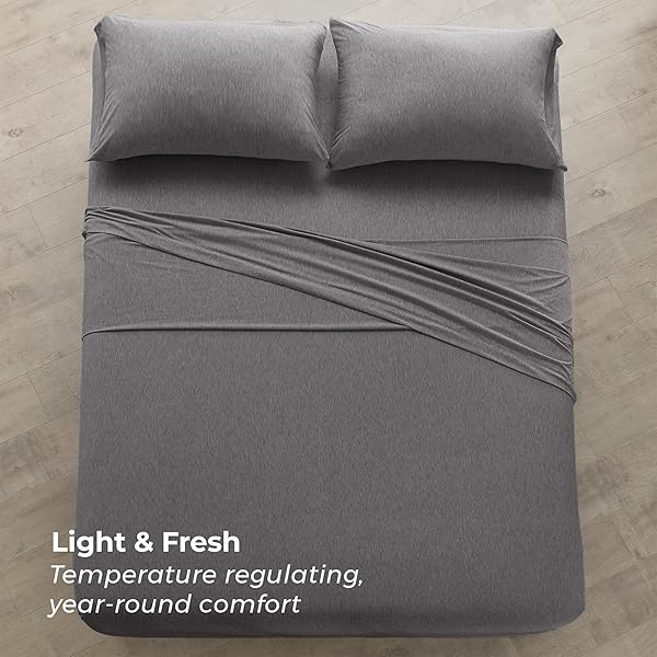 PURE BEDDING BED SHEETS – KING SHEET SET [6-PIECE, HEATHER DARK GREY] – HOTEL LUXURY 1800 BRUSHED MICROFIBER – SOFT AND BREATHABLE – DEEP POCKET FITTED SHEET, FLAT SHEET, PILLOW CASES
