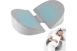 WEIKA Pregnancy Pillows for Sleeping, Upgraded Memory Foam Maternity Pillow for Pregnant Women, Pregnancy Wedge Pillow with Cooling Removable, Washable Cover, Support for Belly(Light Grey)