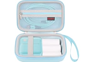 Elonbo Carrying Case for Doobuli/VFU/Miouca Label Maker Machine, Portable Mini Bluetooth Thermal Label Printer Storage Holder, Handheld Sticker Maker Printer Travel Bag, Pocket Fits Paper Tape, Blue