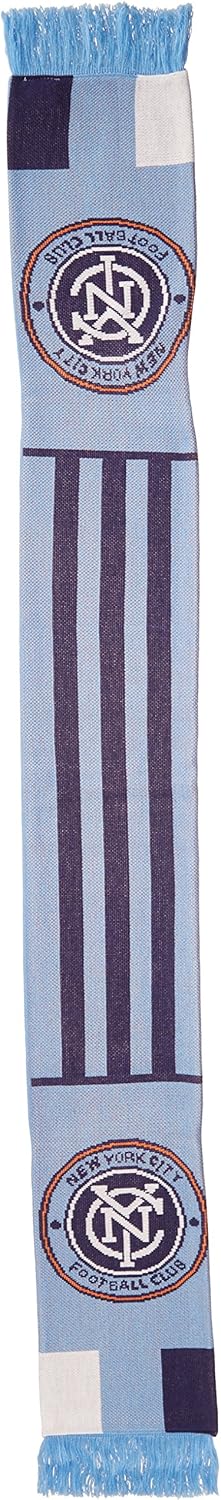 MLS New York City FC Adult MLS SP17 3 Stripes Jacquard Scarf, OSFA, Blue : Clothing