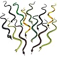 Playbees Rubber Toy Snakes - 12-Pack - 14 Inches - Assorted Lifelike Fake Plastic Toy Snake, Realistic Serpents for Kids, Events, and Gags, Flexible and Float to Prank Friends and Family