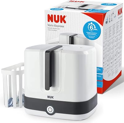 NUK Vario Express Steam Steriliser 6 Bottles Auto Switch Off UK Plug
