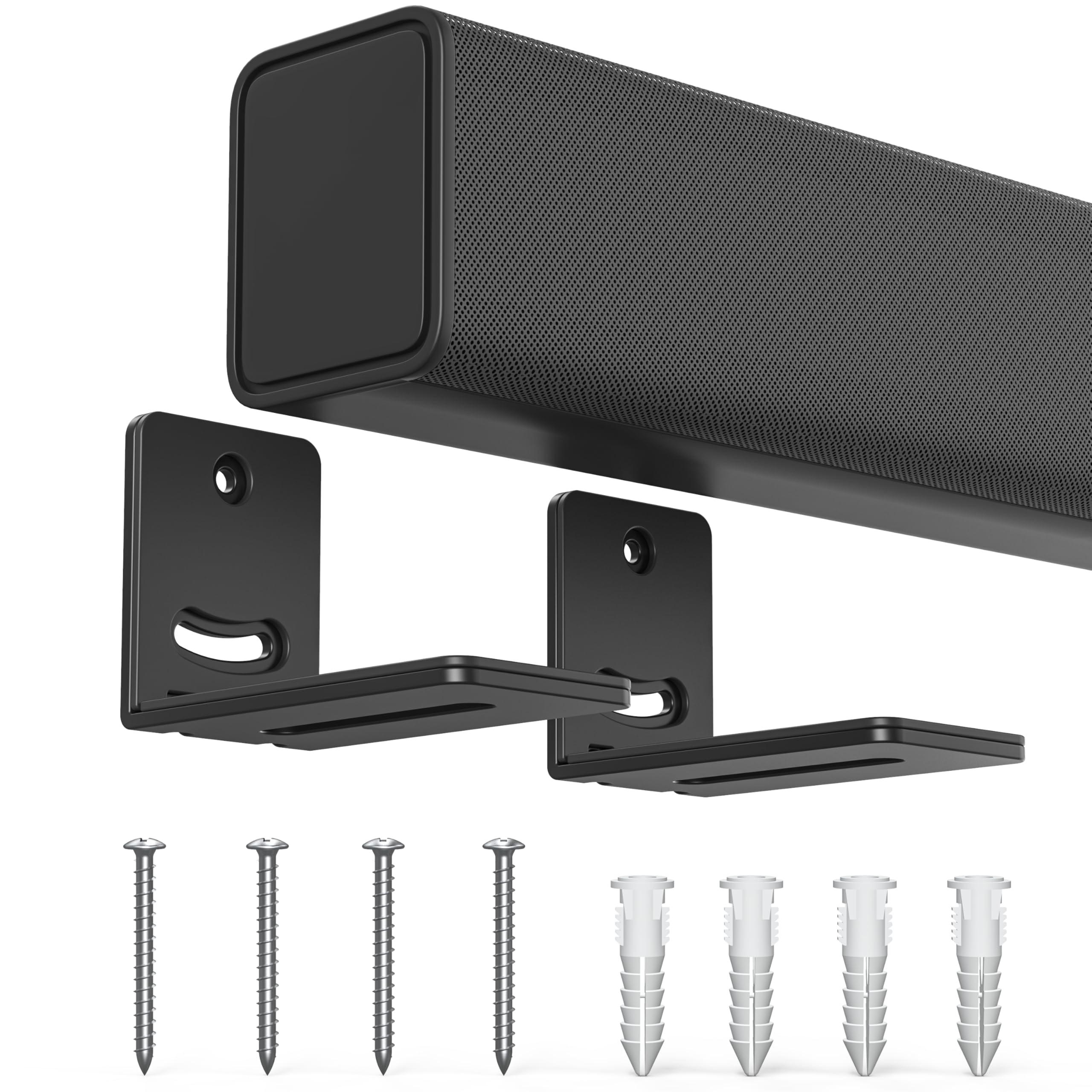 Photo 1 of USX MOUNT Soundbar Mount for Samsung, Sony, LG, Vizio, Bose, Onn & More Sound Bar Mounts-Universal Soundbar Mounting Bracket Under TV, Floating Speaker Wall Mount 1 Pair Soundbar Shelf