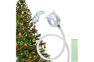 EBaokuup 59 Inch Flower Shape Christmas Tree Watering System,Laser Glass Christmas Tree Watering Funnel with 5 Ft Silicone Hose & Retaining Straps,Long Funnel Waterer for Indoor Outdoor Plants