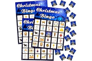Skylety Religious Christmas Nativity Bingo Game Christmas Nativity Bingo Cards 24 Players for Religious Party Game Family Xmas Party Activities