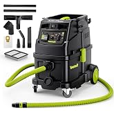 YOWMOFT 10-Gallon Hepa Dust Extractor for Woodworking, 150CFM | Auto-Clean, Power Tool Activation, Dust Indicator Light, CVMA40-S Ideal for Workshop &amp; Construction