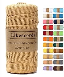 Macrame Cord,2mm x 219yard Cotton Twine String