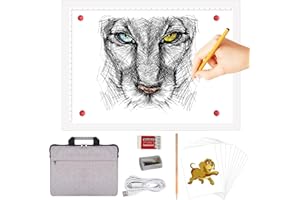 A4 Rechargeable Light Pad with Carry Bag, KOBAIBAN Wireless Magnetic Tracing Light Box, 5-Level Brightness LED Light Board, Cordless Battery Powered Light Drawing Table for DIY Diamond Painting(White)