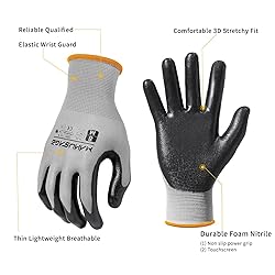 MANUSAGE Safety Work Gloves, Nitrile Work Gloves