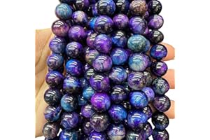 Gems for Crafting, 62pcs 6mm Natural Tiger Eye 7A Grade Polished Starry Sky Blue Tigers Beads Smooth Round Eye of The Tiger f