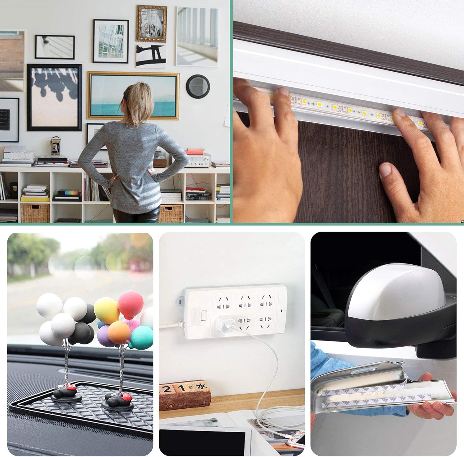 Double Sided Tape, 164FT Length, 0.39 Inch Width Thin Waterproof Mounting Tape, Easy Peel Off Two Sided Tape Foam Tape for Led Strip Lights, Car, Home, Office Decor, Made of 3M Tape: Arts, Crafts & Sewing