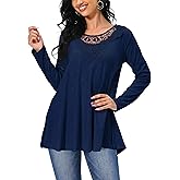 Afibi Shirts for Women Long Sleeve Casual Loose Fit Tunic Tops For Leggings