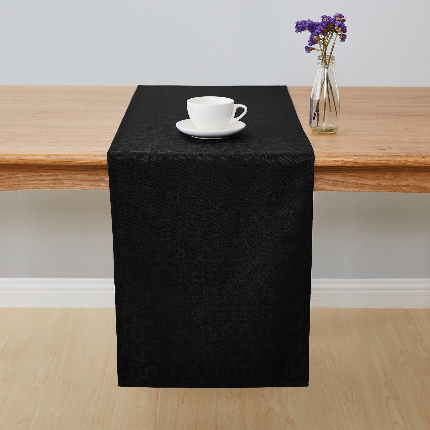 Best table runner jacquard black