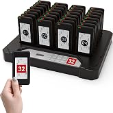 32 pc Lineup Waiting Queue Pagers for Restaurants Paging System Coast Buzzer Beep Buzzer Signal Calling Customer Service for Cuisine Hospital