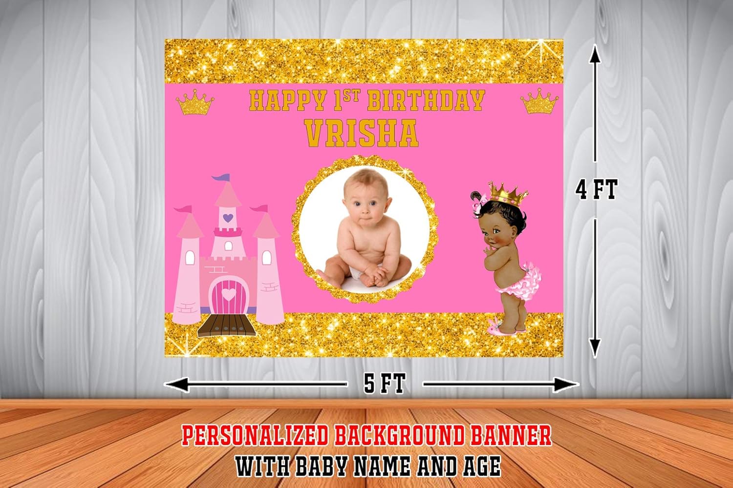 Wow Party Studio Personalized Royal Pink Princess Theme Birthday