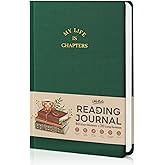 WEMATE Reading Journal - 80 Reviews & 5 Bookmarks Reading Log, Book Journal for Book Lovers Gifts with 220 Pages, Reading Tracker for Progress & Notes, A5 (Green)