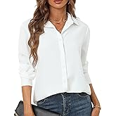 hearain Women's Button Down Shirts Long Sleeve Basic Classic Soft Shirt Collared Fashion Dressy Casual Blouses