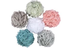 BTYMS 6 Pcs Shower Pouf 60g Bath Loofah Shower Sponge Loofahs Exfoliating Mesh Puff Body Wash Sponge