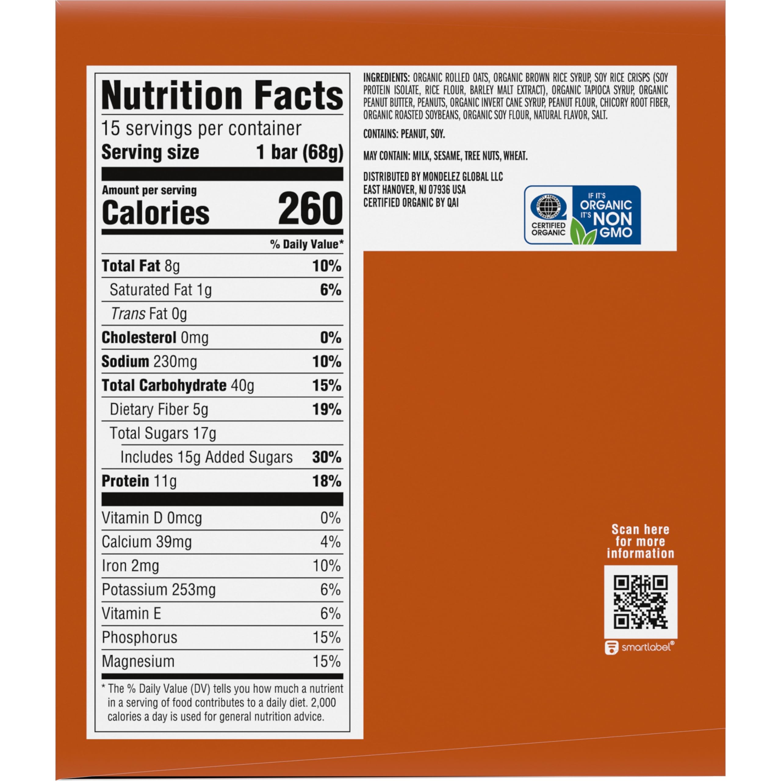 CLIF BAR - Energy Protein Bars - Crunchy Peanut Butter - Made with Organic Oats - Energy Bars - Non-GMO - (15 Pack)