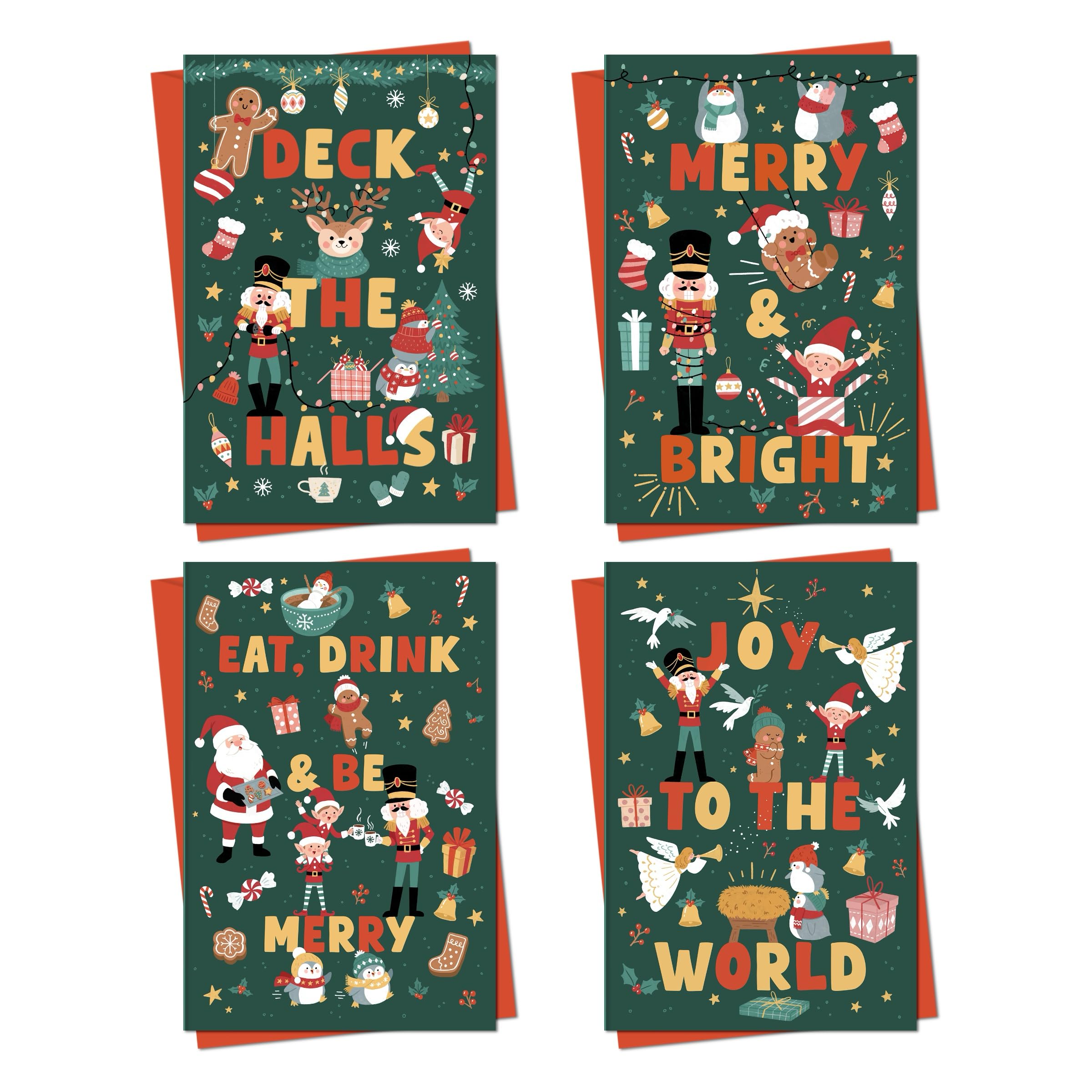 Photo 1 of **2 pack***Honeyplum 24 Christmas Cards With Envelopes - Funny & Cute Christmas Characters - 4 x 6