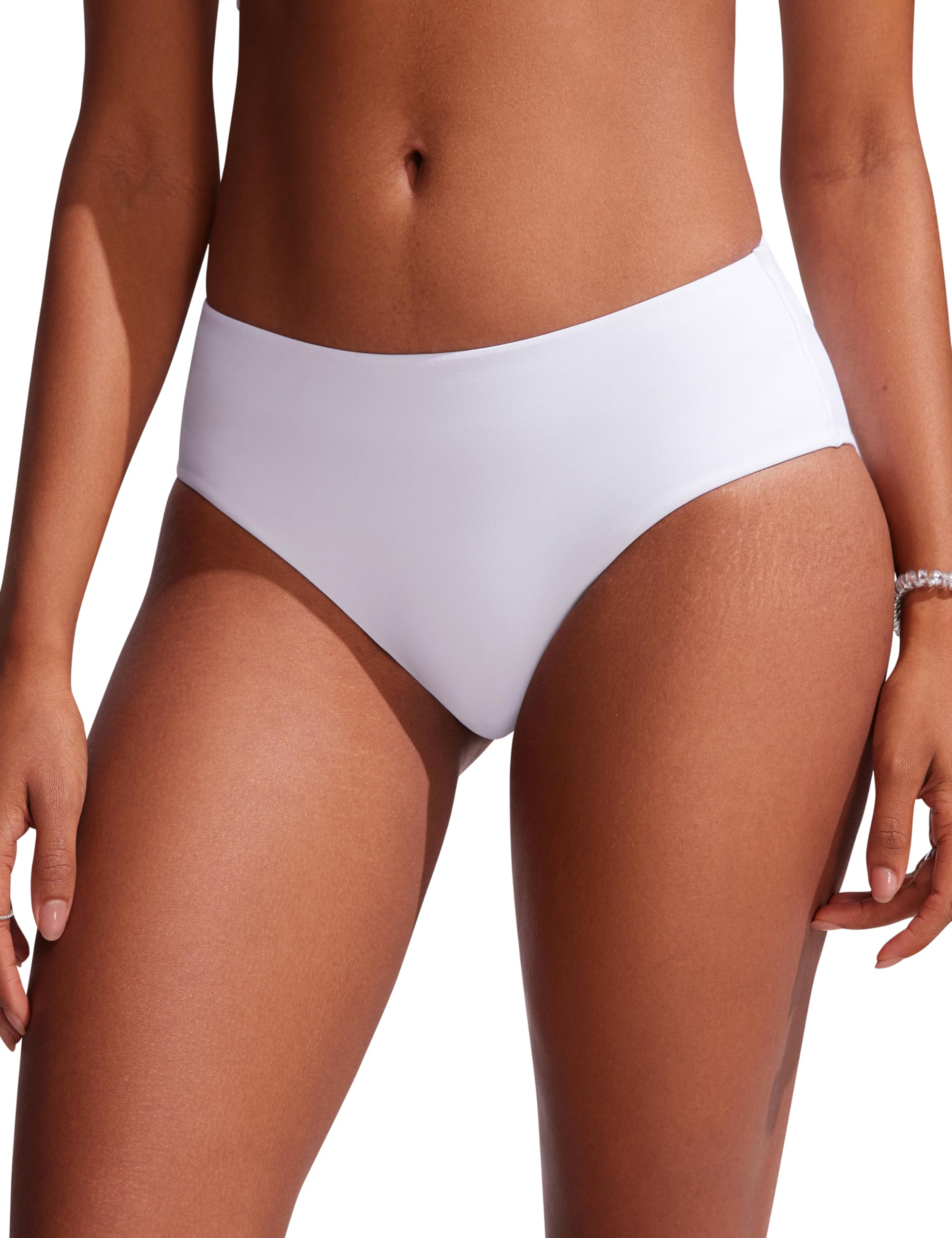 CRZ YOGA Bikini Bottoms for Women Mid Rise Full