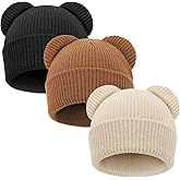DRESHOW BQUBO Baby Beanie Winter Hat with Bear Ears Infant Toddler Knitted Warm Cap Beanies for Baby Boys Girls 0-24 Months