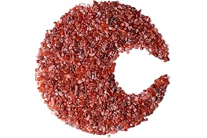 ZHIYUXI Carnelian Crystal Chips Bulk Fish Tank Gravel Vase Filler Stones Bulk Crushed Crystals Gemstone Polished Natural Quartz Healing Crystals Stone Glass Stones Fish Rocks