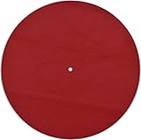 Genuine Leather Turntable Platter Mat - Red