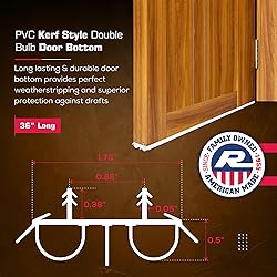 36" Kerf Slide-in Double Bulb Seal Weatherstrip
