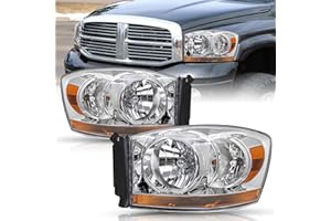TUSDAR Headlight Assembly Set Fits for 2006-2008 Dodge Ram 1500/2007-2009 Dodge Ram 2500 3500 Pickup Driver and Passenger Side