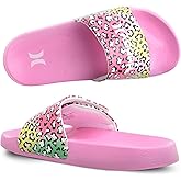 Hurley Kids NAIA Slides Adjustable Strap Slip-On Sandals Indoor and Outdoor EVA Footbed Shower Slides for Girls and Boys