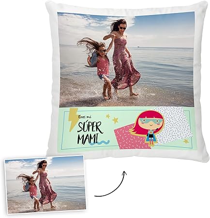 Fotoprix Cojín Personalizado con Foto para Mamá | Regalo Original día de la Madre | Varios diseños Disponibles. (Diseño: Madre 5, 45 x 45 cms): Amazon.es: Hogar