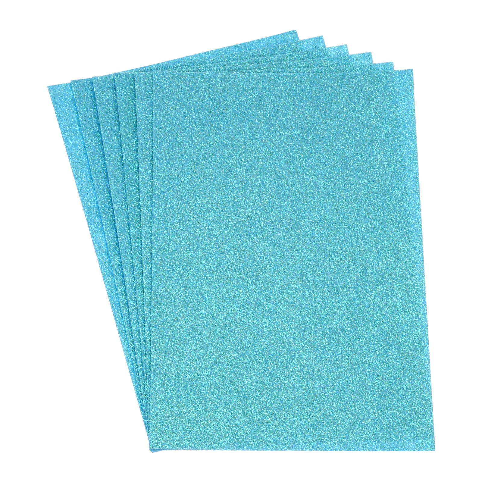 Rebower Glitter Soft Felt Fabric Sheets Acrylic Craft Sheets [for DIY Craft Hobby Hair Bow Costumes Decorations] - 11.8 x 7.8 Inch/Light Blue / 6PCS