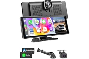 WonVon Wireless Carplay Nav Screen for car Entertainment 10.26 Inch HD IPS with 1080P Reverse Camera Wireless Carplay & Android Auto GPS Navigation Head Unit Car Radio Receiver