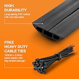 Deeba UK Floor Cable Cover Protector 2M with Cable Ties Non-Slip Wire Management view 3